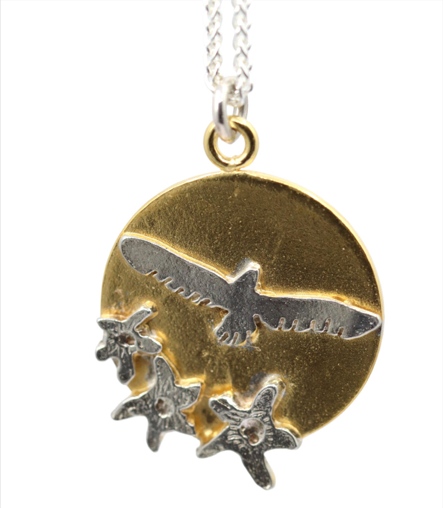 Large Eagle and Lily Golden Hour Necklace