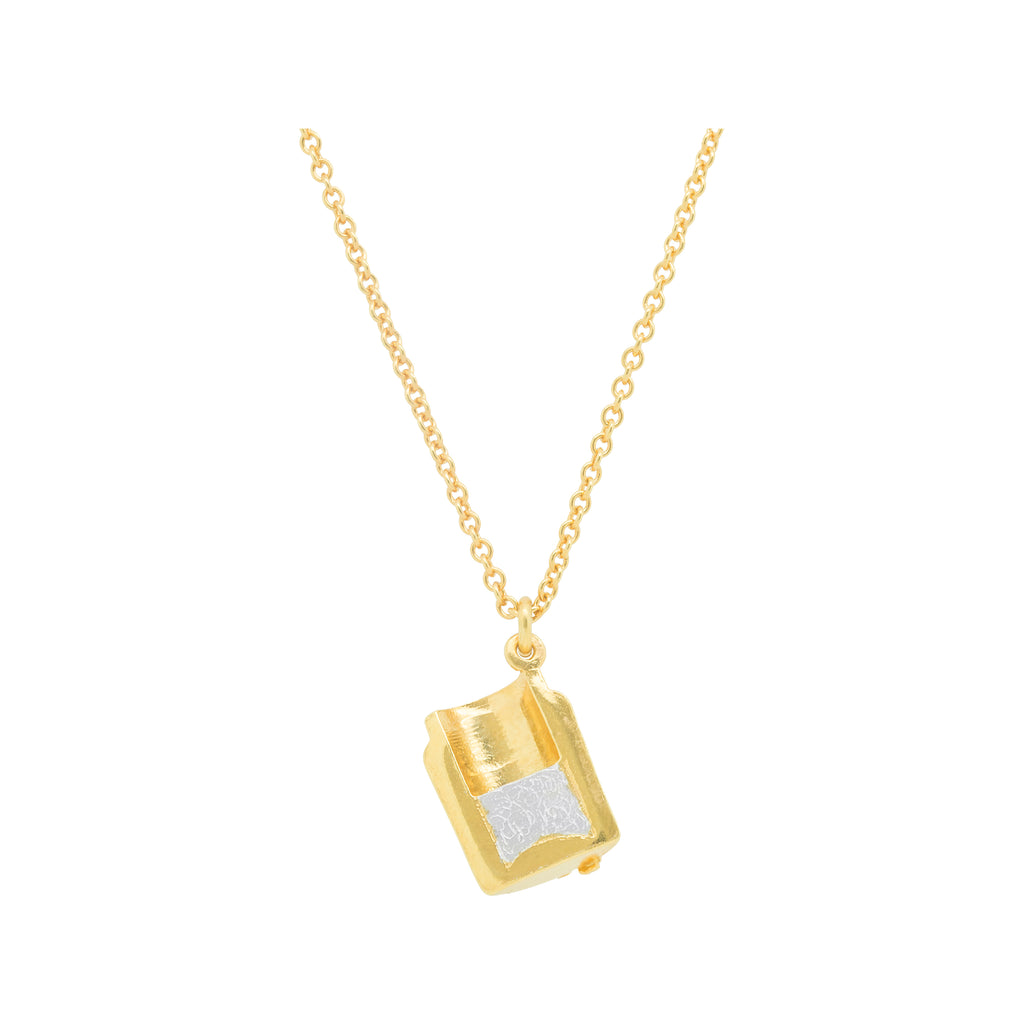 silver honey in a gold honeypot necklace