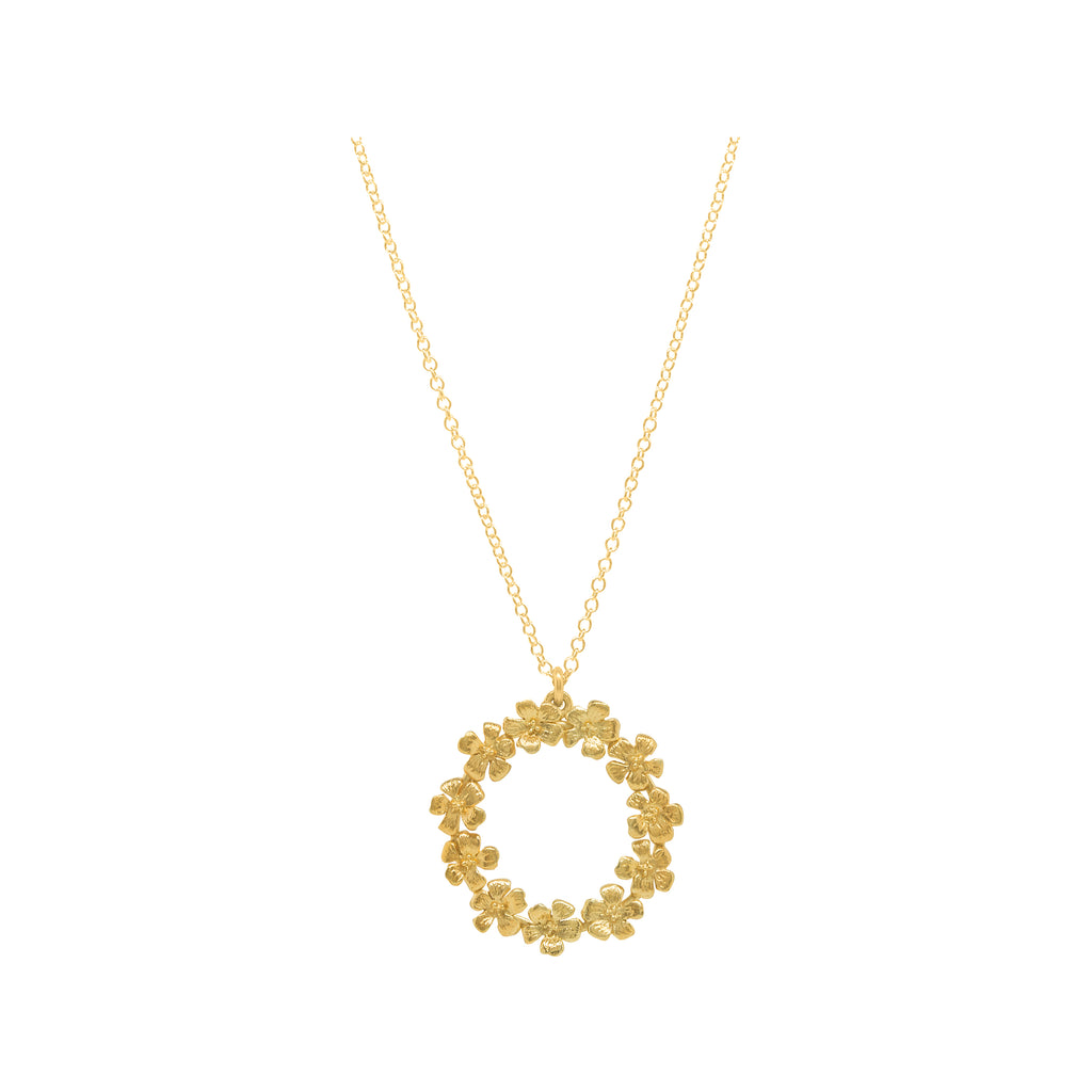 gold flower wreath necklace