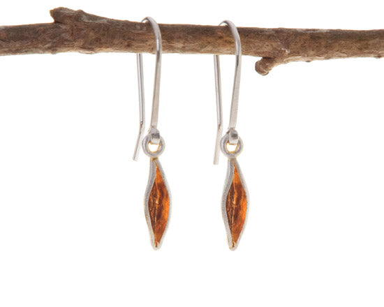 small leaf hook earrings