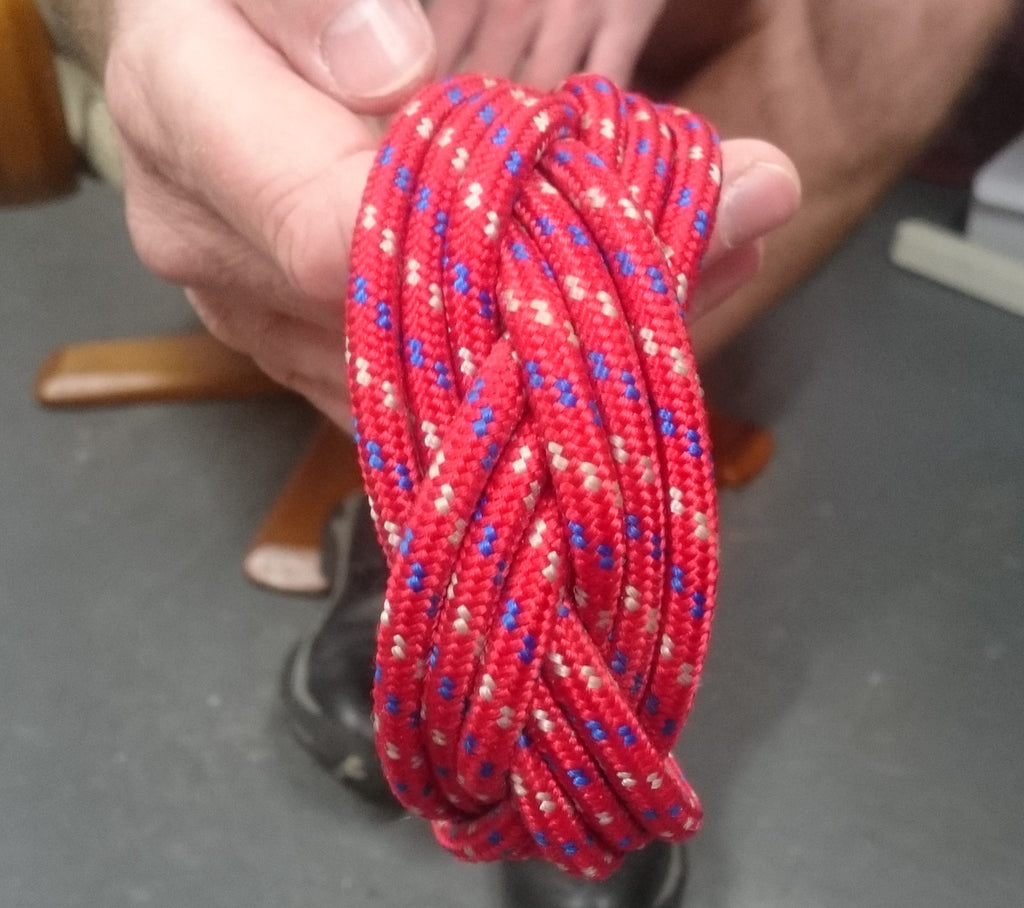 Rock climbing entwined rope