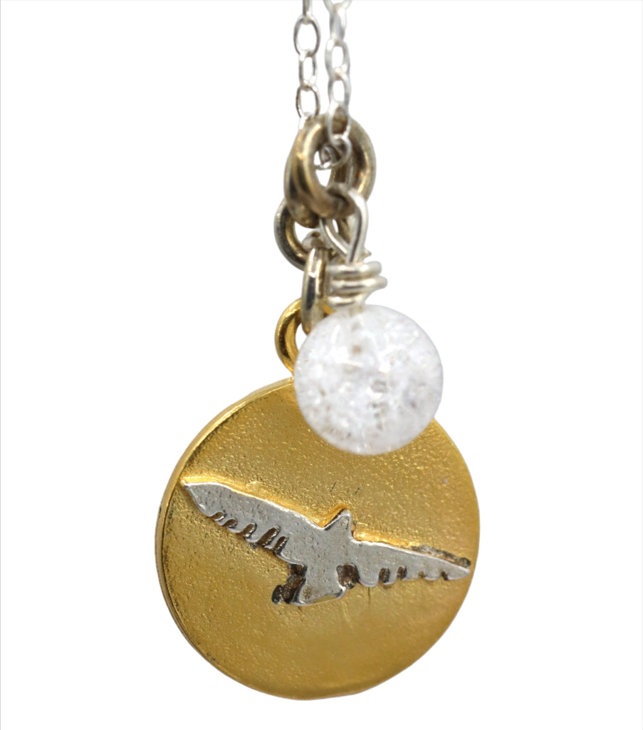 Small Eagle Golden Hour Necklace With Rock Crytal