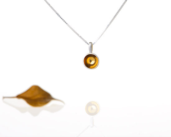 acorn cup necklace with gold plate
