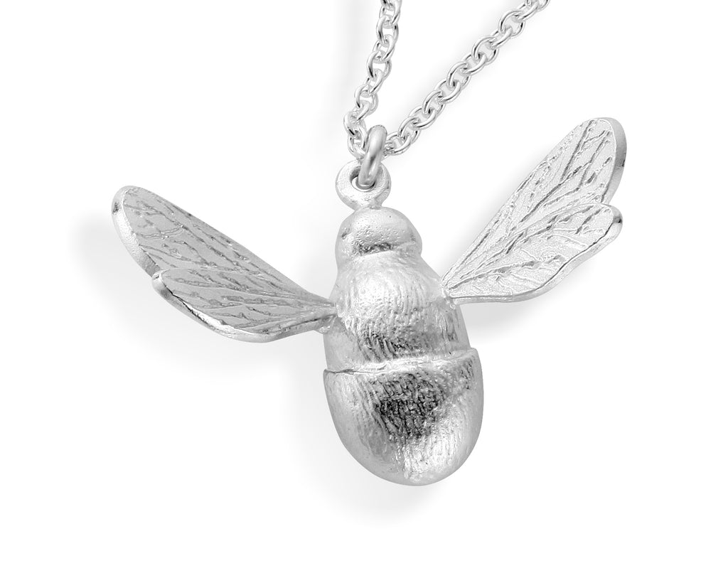 silver bumblebee necklace