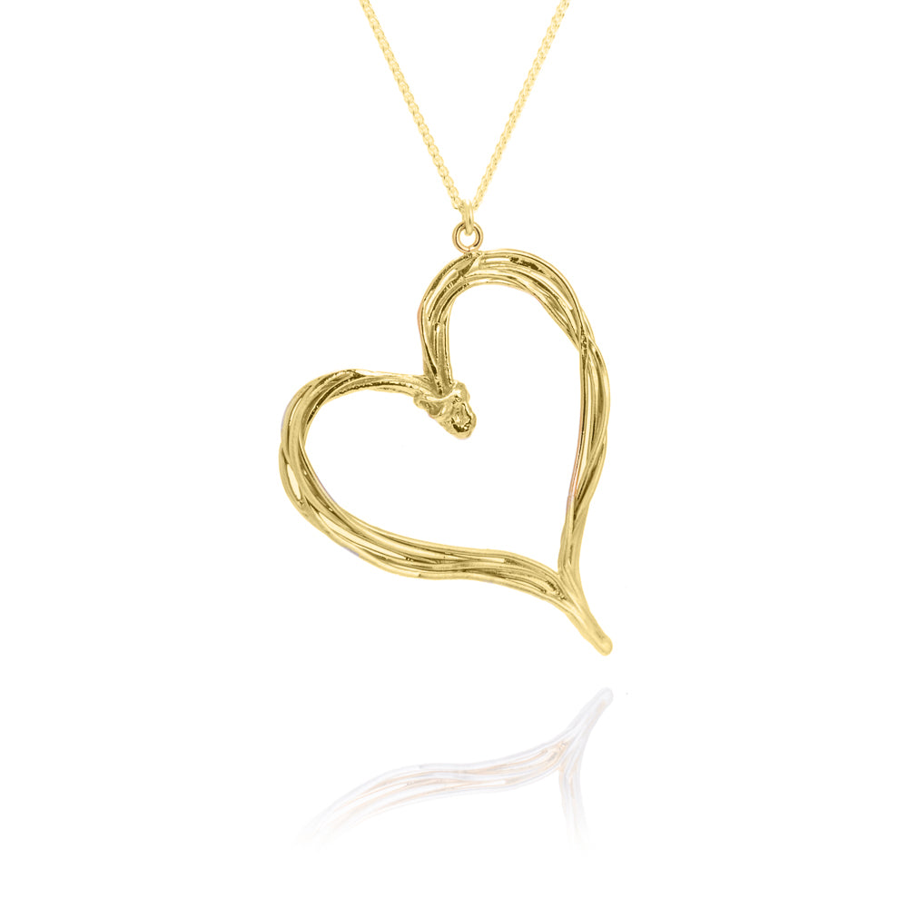 Large gold heart necklace