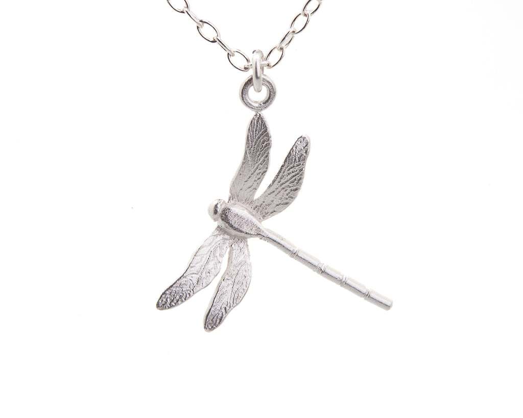 Silver dragonfly necklace