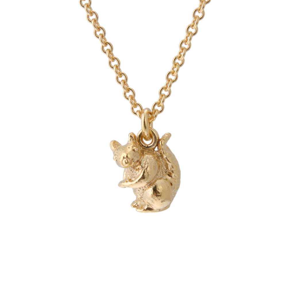 Gold squirrel necklace