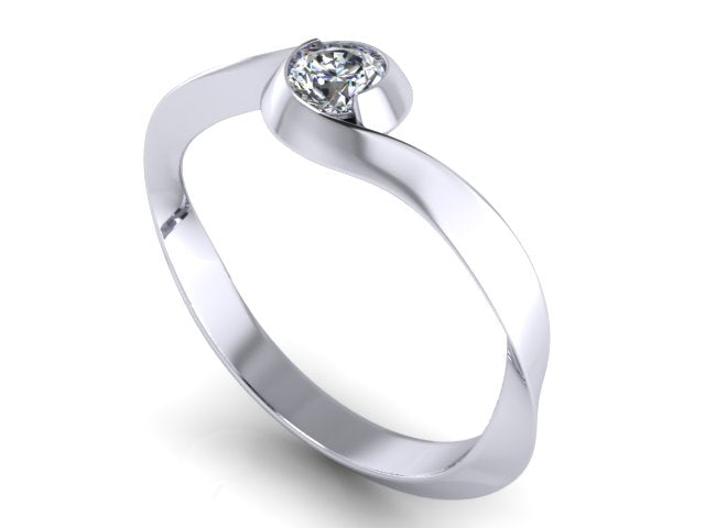 twist shank platinum diamond solitaire engagement ring