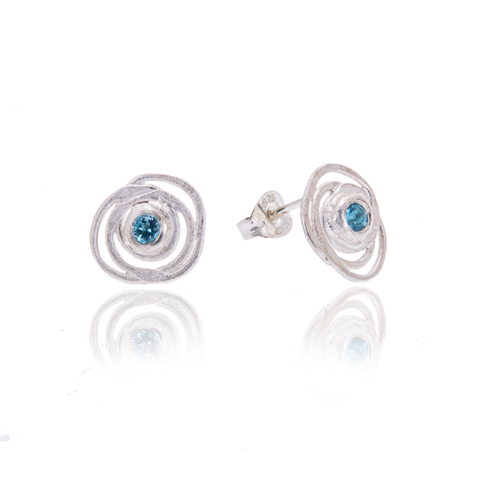 vivid blue gemstone silver earrings